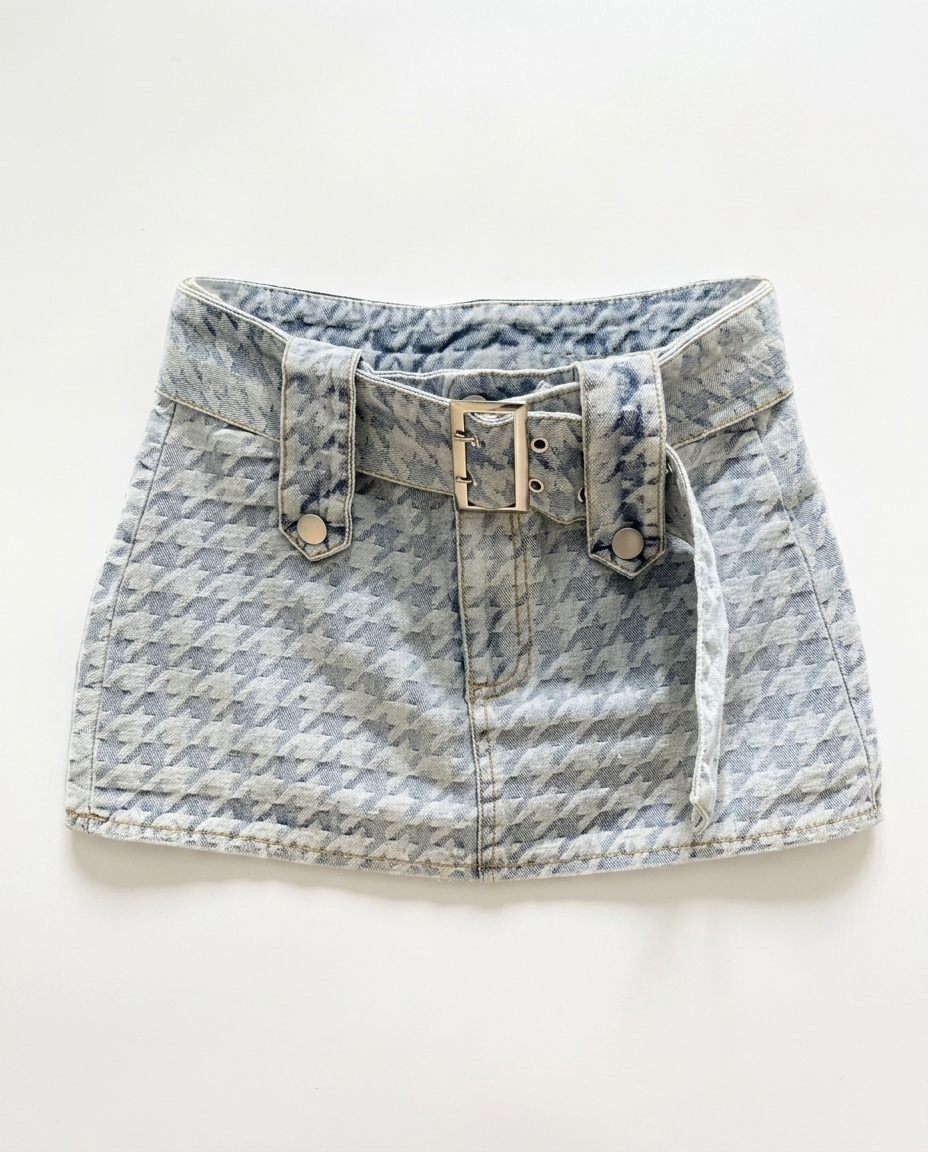 Acid Houndstooth Skirt