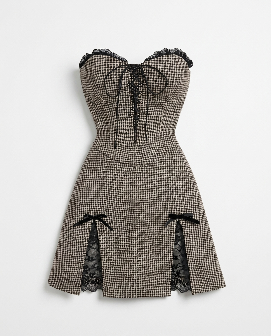 Houndstooth Hex Dress