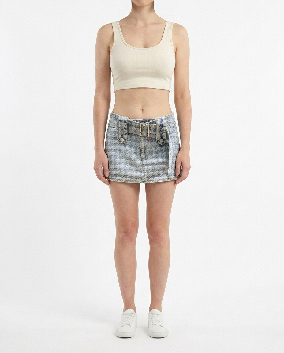 Acid Houndstooth Skirt