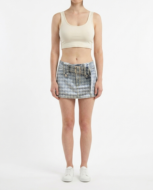 Acid Houndstooth Skirt
