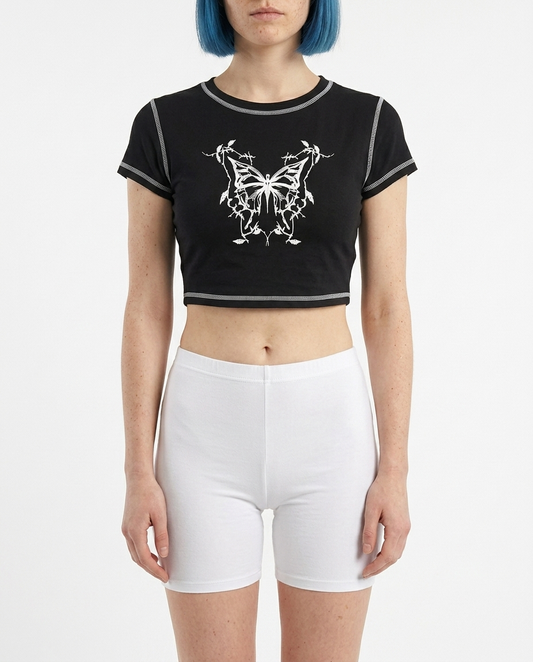 Gothic Moth Crop Top