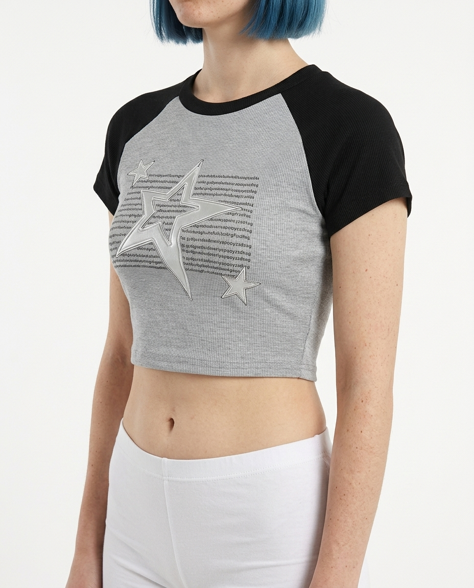 Glitchcore Stardust Crop Top