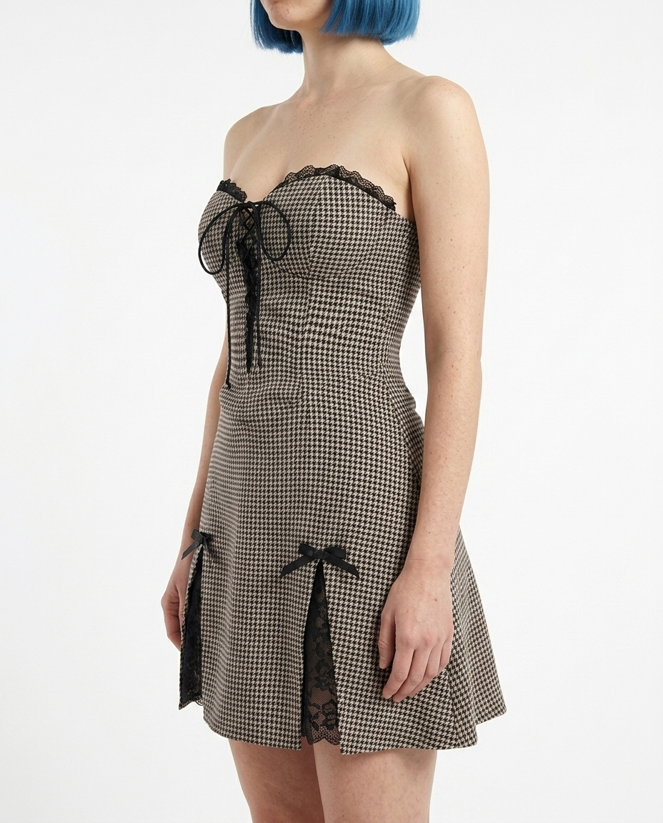 Houndstooth Hex Dress