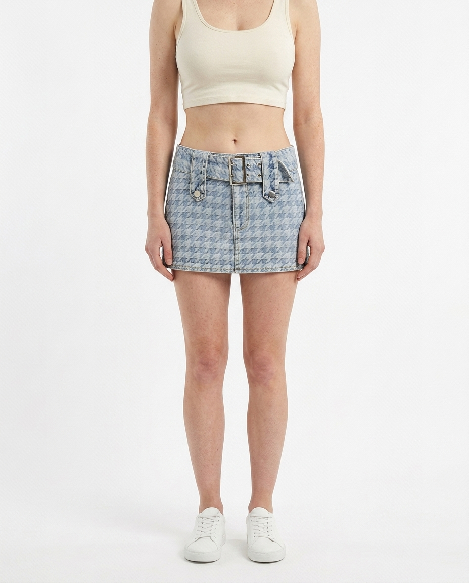 Acid Houndstooth Skirt