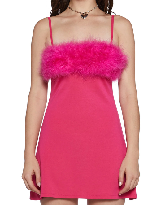 Neon Marabou Elbise - 1