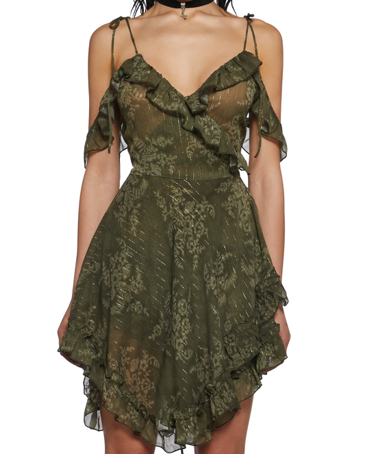 Sage Wrap Elbise - 1