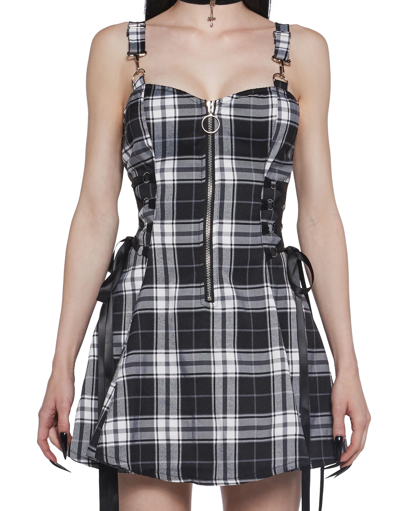 Grunge Plaid Elbise - 1