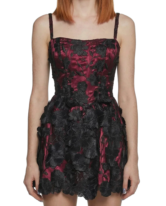 Wine Velvet Elbise - 1
