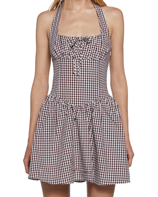 Cocoa Gingham Elbise - 1