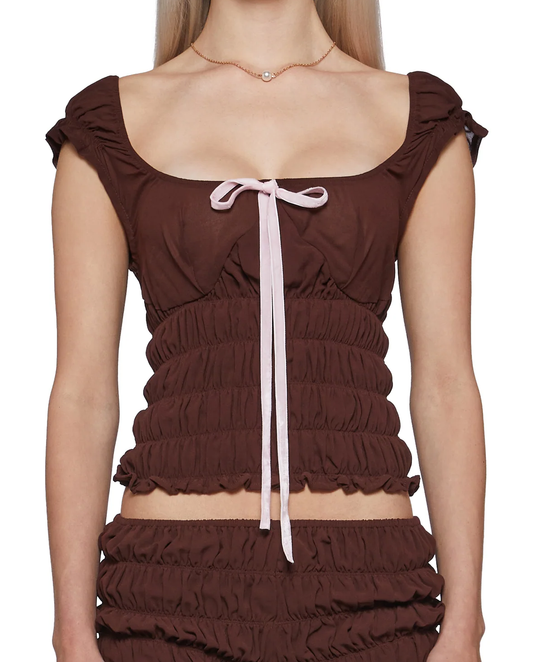 Mocha Tie Top - 1