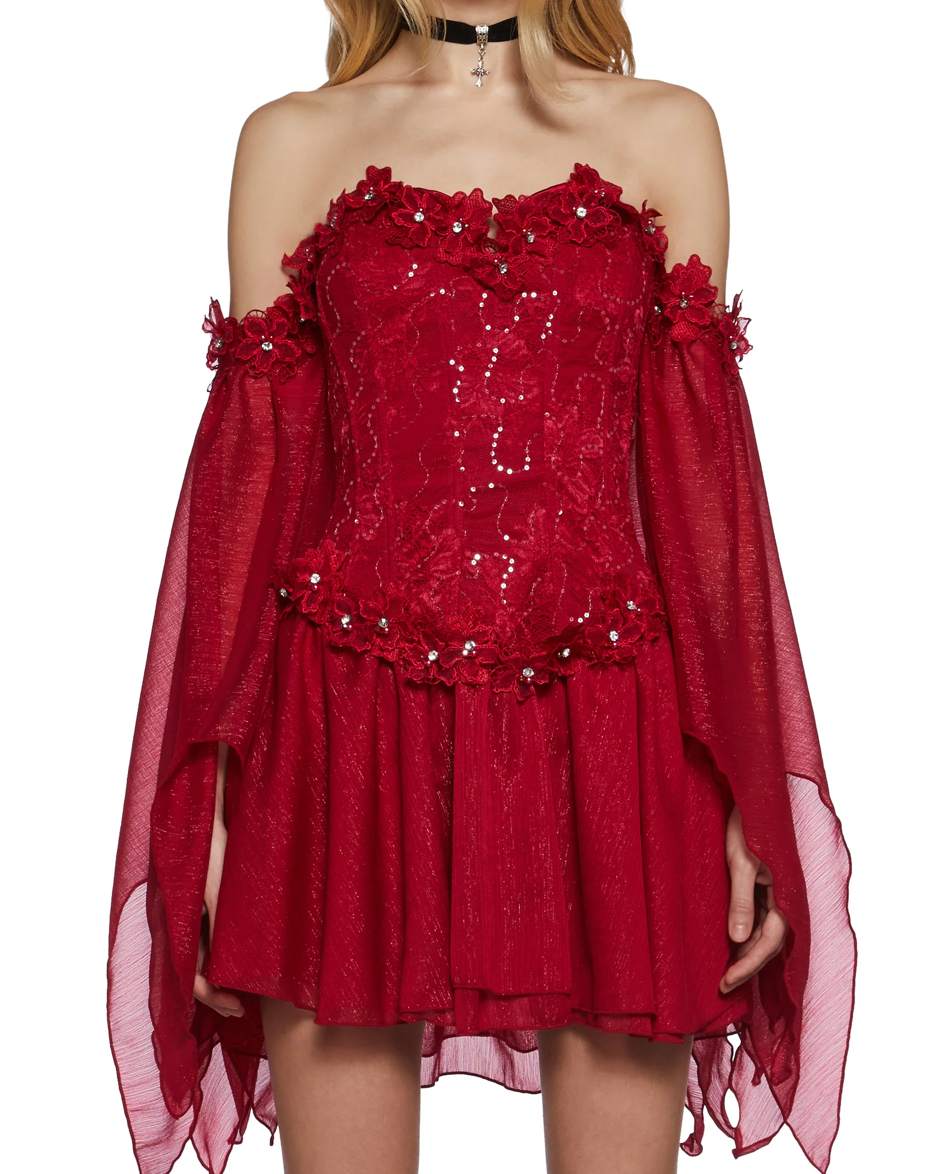 Crimson Vow Elbise - 1