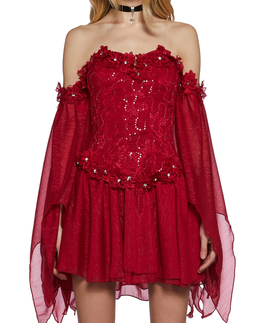 Crimson Vow Elbise - 1