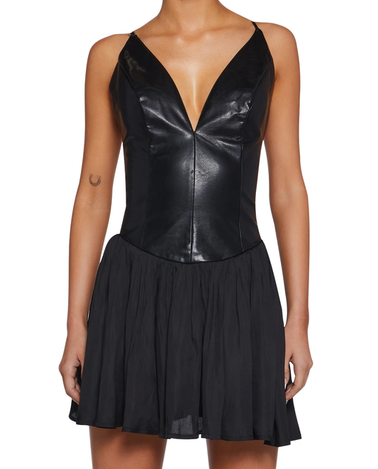Onyx Leather Elbise - 1