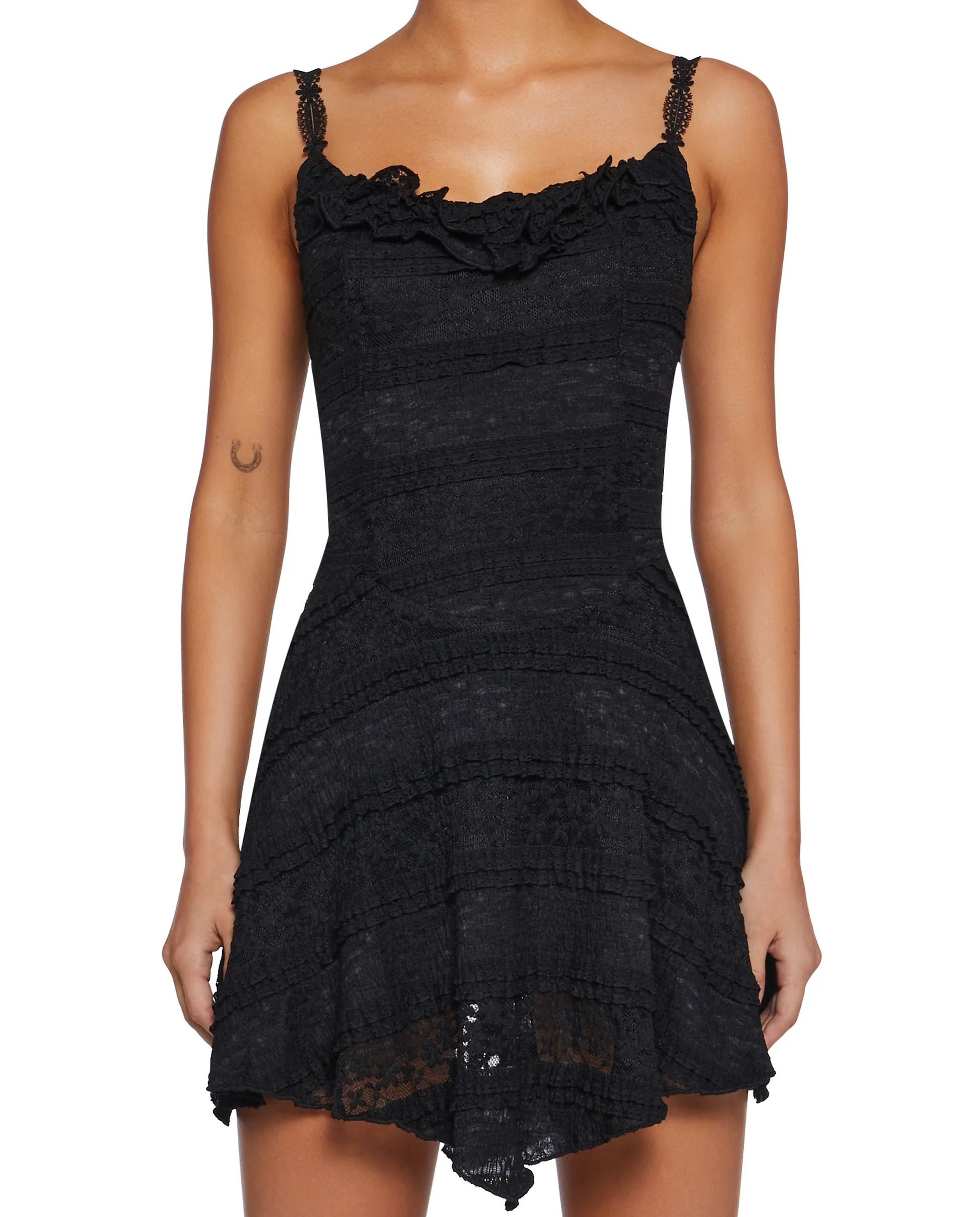 Raven Ruffle Elbise - 1