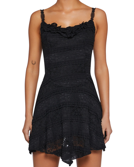 Raven Ruffle Elbise - 1